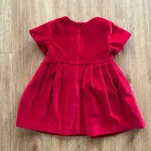 Jacadi | Dresses | Jacadi Short Sleeve Front Bow Velvet Dress Red Baby Girl  Size 6 M | Poshmark
